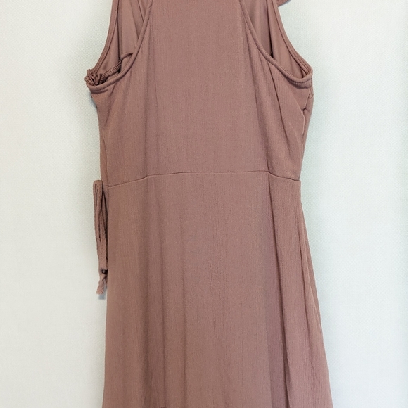 Mossimo Pink Faux Wrap Ruffled Vneck Dress - Size Small - Picture 6 of 12